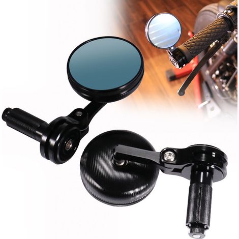Rétroviseur de moto modifié CNC, rétroviseur auxiliaire de recul universel pour guidon, réflecteur en verre bleu, très populaire (1/5)
