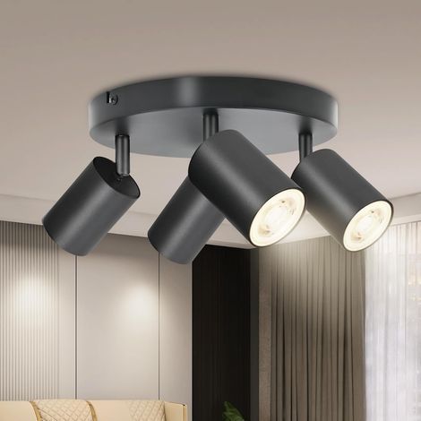 verstellbare GU10-Deckenspots, schwarzes Aluminium, für Wohnzimmer/Küche (1/5)