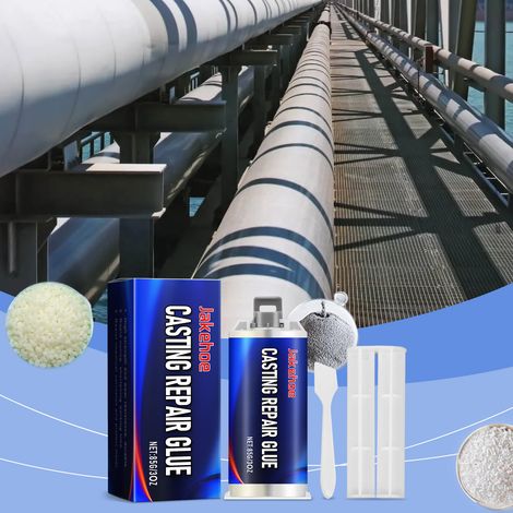 Industrial grade casting repair adhesive, AB glue, for repairing leaks in stainless steel, copper, and aluminum metals -- 85g adhesive + push rod + scraper (1/5)