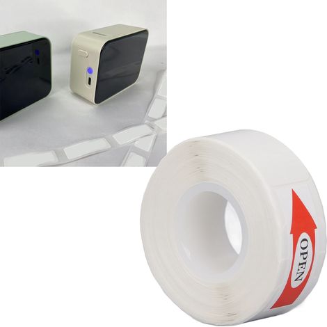 Papier autocollant blanc 15 x 30 mm, 200 feuilles/rouleau (1/5)