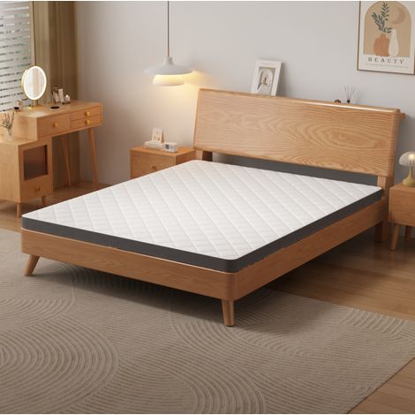 Materasso 180x200x7 cm bianco e grigio in schiuma con 7 zone e sostegno H3 (1/5)