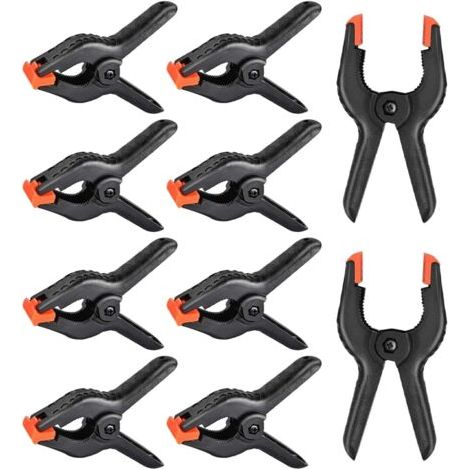 10 Pièces Pinces à Ressort Nylon Haute Performance, Serre-joints Plastique pour Travail du Bois, Projets DIY, Studios Photo, Fond Photo (3 Pouces) (1/5)