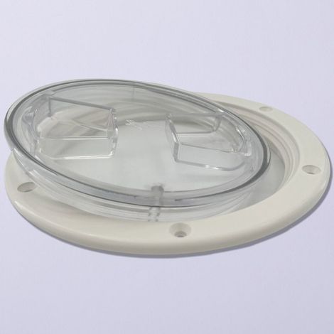 Round transparent marine nylon deck hatch cover, inspection cover, non-slip access hole cover, work cover, marine accessories, 4 inches (1/3)
