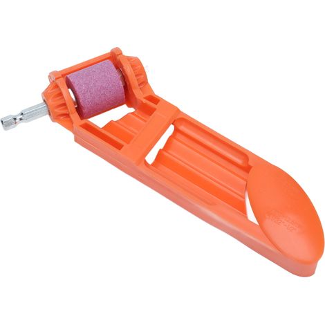 Aiguiseur de foret portable électrique meule corindon marron 2,0-12,5mm ABS, set 1 aiguiseur 1 couvercle 1 clé orange (1/5)