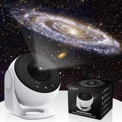 TRADE SHOP - Proiettore Cielo Stellato 12 Dischi Planetari Luce Notturna Led Galassia Camera Soffitto -