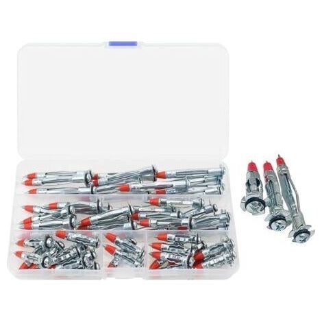 Metal Expansion Screw, Drywall Expansion Screw - 52x Drywall Screws Renovation Tool Accessories, Carbon Steel Self-Screwing Nut Assortment for Home (1/5)