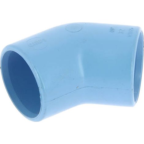 Coude 45° PVC bleu air comprimé femelle-femelle Ø32