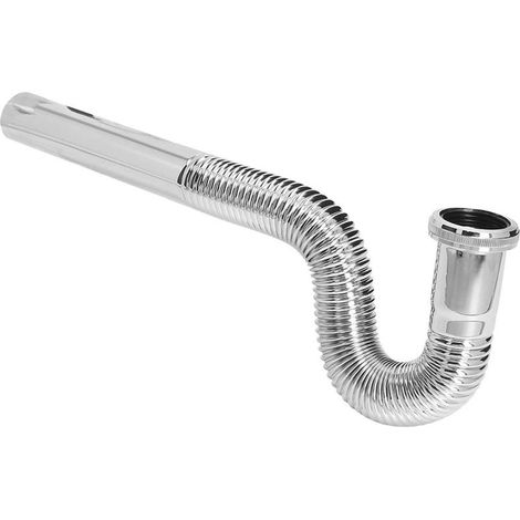 Tuyau vidange flexible P trap – laiton – G1-1/4 – avec rondelle – salle bain / cuisine (1/5)