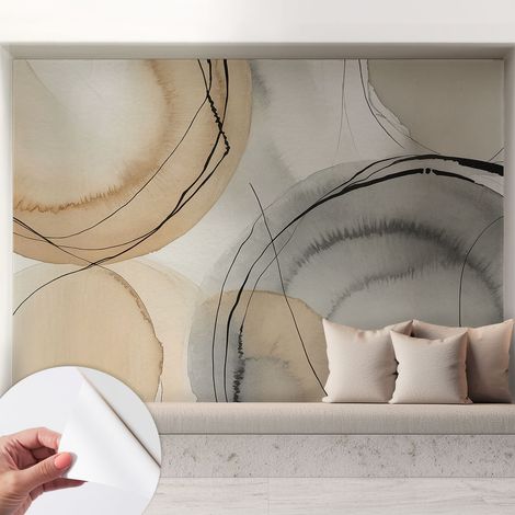 Papier peint autocollant avec imprimé pour décoration intérieure pour rénovation a motif Harmonie géométrique 208x146 cm (1/5)