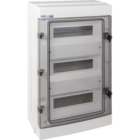 Coffret électrique en saillie étanche 36 modules (3 x 12) IP65 NEO Elektroplast (1/3)