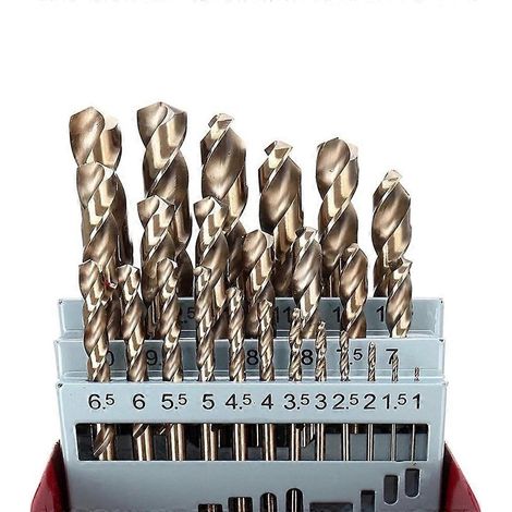 Coffret de 25 forets à spirale M35 avec boîte de rangement en fer pour percer l'acier inoxydable, le bois et le métal - JBMEDIA (1/4)