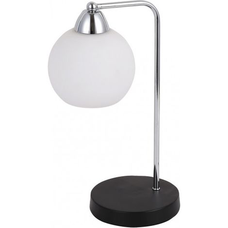 FABRILAMP 152871020  Pissis 1xe27 Lampada da tavolo cromo/nero 35x17x14 Cm