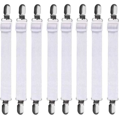 Tendeur Drap Housse Lit 8 pcs, Réglable Sangles Draps Élastique Sangle de Maintien Ajustable pour lit ou canapé d'angle, Matelas (1/5)