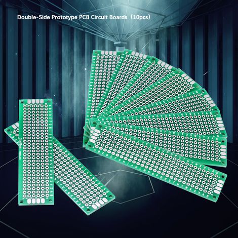 Lot de 10 circuits imprimés universels double face de 2 cm x 8 cm pour prototypage et soudure. (1/5)