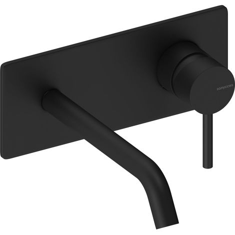 SANYCCES LOOP ColdOpen Wand-Waschtischarmatur Unterputz mit 18 cm Ausladung, mattschwarz (1/3)
