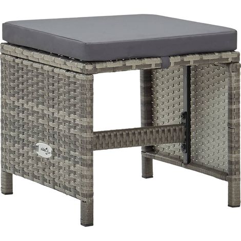 Maison Exclusive - Sgabelli da Giardino 4 pz con Cuscini in Polyrattan Grigio