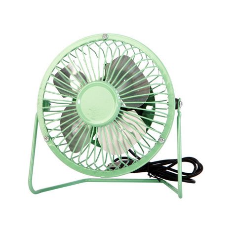 Ventilateur bureau USB 10 cm métal silencieux portable, mini ventilateur vert maison voyage, refroidisseur compact ordinateur bureau (1/5)