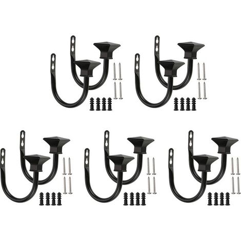 Set mit 10 quadratischen, dekorativen Metall-Gardinenhaltern zur Wandmontage für Schlafzimmer und Wohnzimmer
