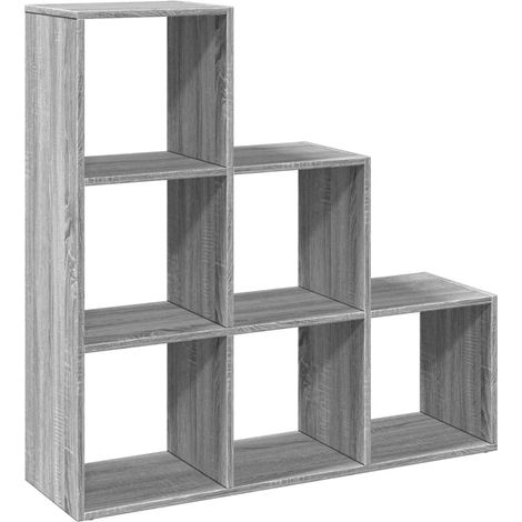 Maison Exclusive - Librería divisor 3 niveles madera gris Sonoma