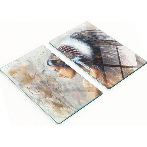 Tablas de vidrio decorativas multifuncionales para cocina, estilo indio, 2x30x52 cm