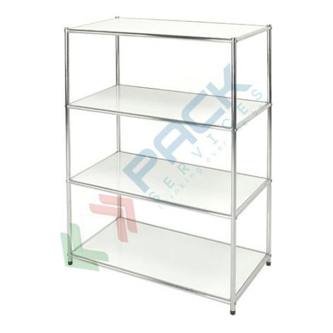 Libreria Cromata 4 Ripiani Bianchi Cm 40 X 80 X H. 120 (1/2)