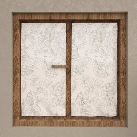 Paire de brise bise 45x90 cm CELIA kaki, par Soleil d'Ocre
