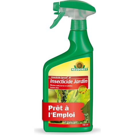 Spruzit Insecticide Jardin - Combat les adultes, les larves et les œufs des pucerons, cochenilles et autres ravageurs. Action choc. Prêt à l'emploi, 750 ml (1/5)