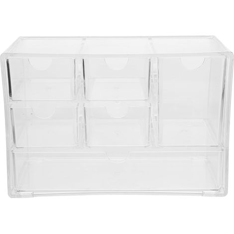 Organisateur Cosmétique Tiroirs en PS, Boîte de Maquillage Empilable, Design Simple et Pratique pour Rangement Multi-Fonction Bureau ou Coiffeuse (1/5)