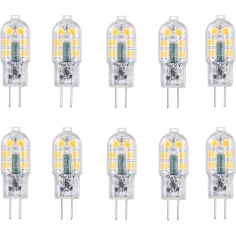 Lampadina LED G4 2W, lampadine alogene equivalenti a 20W, bianco freddo 6000k, 200Lm, 12x SMD, 12V AC/DC - Confezione da 10 - (1/5)