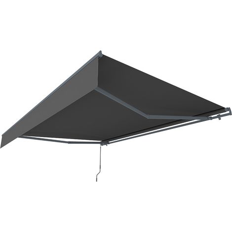Tenda da sole manuale 2,95 x 2,5 m in alluminio con telo grigio ADRO