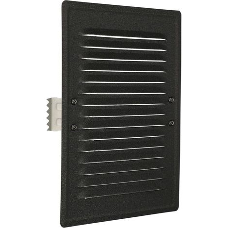 Grille d'aération x mm en métal avec moustiquaire couleur (165 x 230 mm, gris foncé). (1/5)