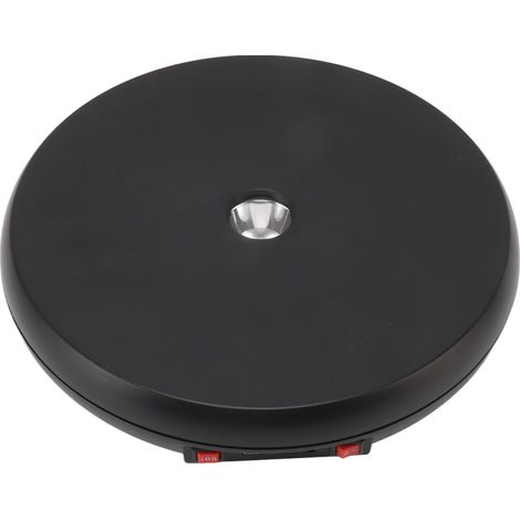 Table d'exposition rotative électrique avec éclairage LED, 25 cm, silencieuse, capacité de charge de 20 kg, support pour bijoux, noire (1/5)