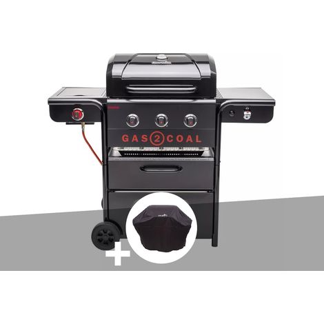 Barbecue hybride gaz et charbon Gas2coal Special Edition - 3 brûleurs + Housse de protection - Char-Broil