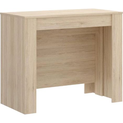 Console table extensible 10 couverts - 4 rallonges - Naturel clair - ONEGA (1/8)