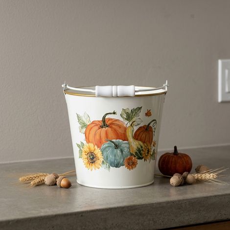 Autumnal Pumpkin Decorative Bucket (1/2)