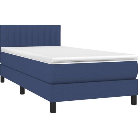 vidaXL Giroletto a Molle con Materasso Blu 90x200 cm inTessuto (1/5)