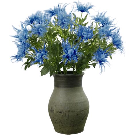 Künstliche Distelblüten, Simulationspflanze, künstliche Plastikblumen, Grünpflanzen, Fensterdekoration, Heimdekoration, blau (1/5)