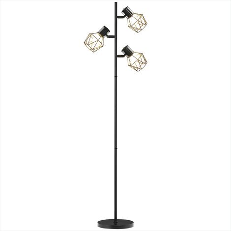 Lampe de table Lampe sur pied moderne en métal noir avec 3 spots (1/5)