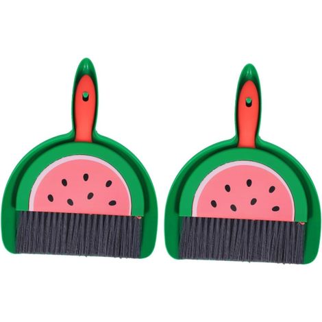 Pretyzoom – Lot de 2 ensembles balai-pelle de bureau, mini balai pour enfant, petite pelle multifonction, outil de nettoyage portable pour bureau, petite brosse et pelle (1/4)