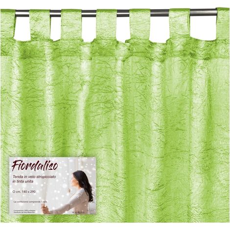 TENDA FIORDALISO in tinta unita VERDE CM. 140X290 confezionata
