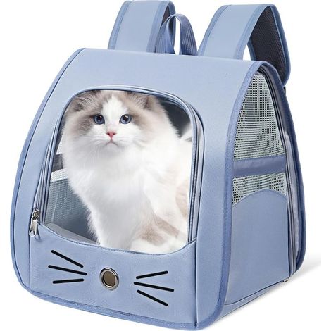 Sac à dos pour animaux de compagnie respirant pliable avec fenêtre filet pour voyage et promenade (1/5)