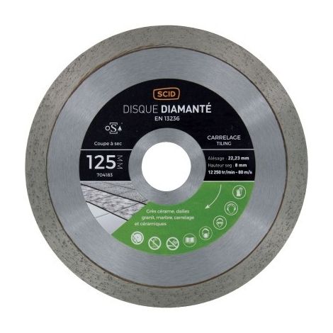 Disco de diamante para azulejero profesional de acabado super 125mm - Scid