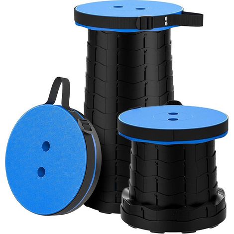 Tabouret pliant portable télescopique – Hauteur réglable 6,3 à 45 cm – Charge max 150 kg – Nylon haute résistance pour intérieur et extérieur – Minetgnon (1/5)