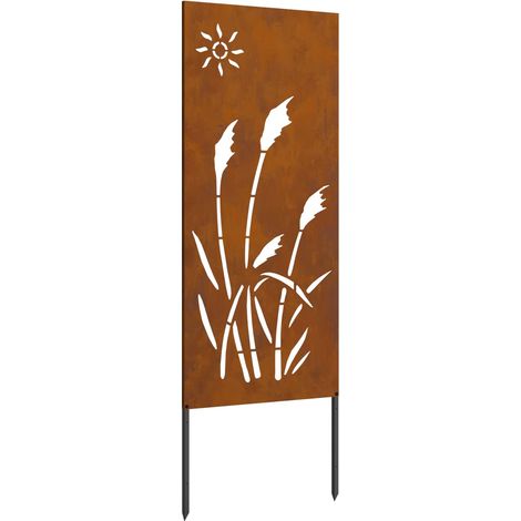 vidaXL Pantalla de Privacidad para Jardín Calado Oxidado 50 x 140 cm (1/2)