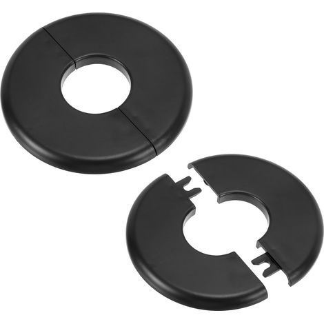 2pcs Plaque d'Écussons Auto-Adhésive Ronde en ABS 1.36"/34.5mm Noir (1/5)
