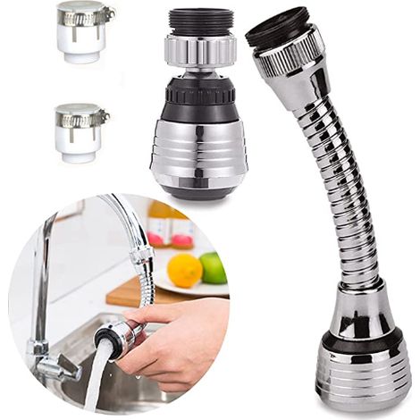 et pivotant 2 pièces, et de cuisine amovible à 360 degrés, pulvérisateur de filtre de pommeau de douche réglable à 2 modes, aérateur de cuisine, et de cuisine, extension de et de cuisine (1/5)