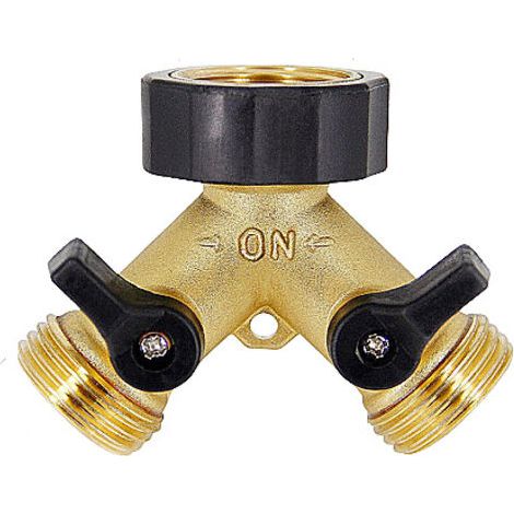 Double Washing Machine Tap 2-Way Y-Distributor 3/4 Inch for Connecting 2 Appliances, Double Washing Machine Tap (1/5)