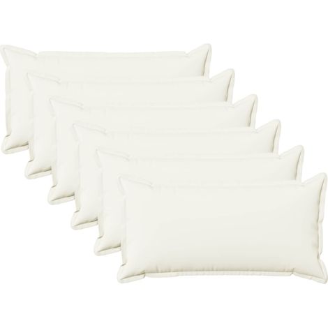 vidaXL Funda de almohada 6 pcs HOUTEN Blanco 40 x 80 cm Lino Sintético (1/5)