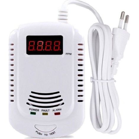 Detecteur De Gaz - Methane Gpl Charbon - Alarme 85 Db - Affichage Led Numerique - Branchement Direct Sur Prise - 1 Unite (1/5)