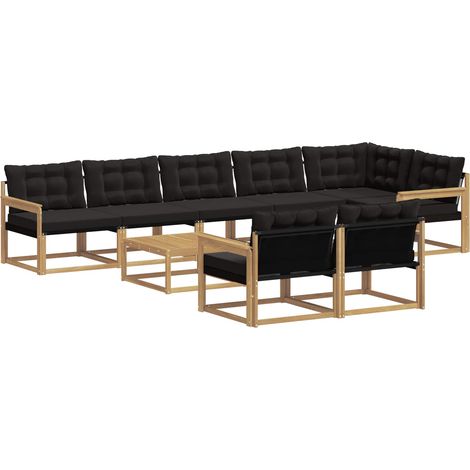 Outdoor Sofa Set 9 pcs White and Black 79 x 79 x 37 cm vidaXL (1/5)